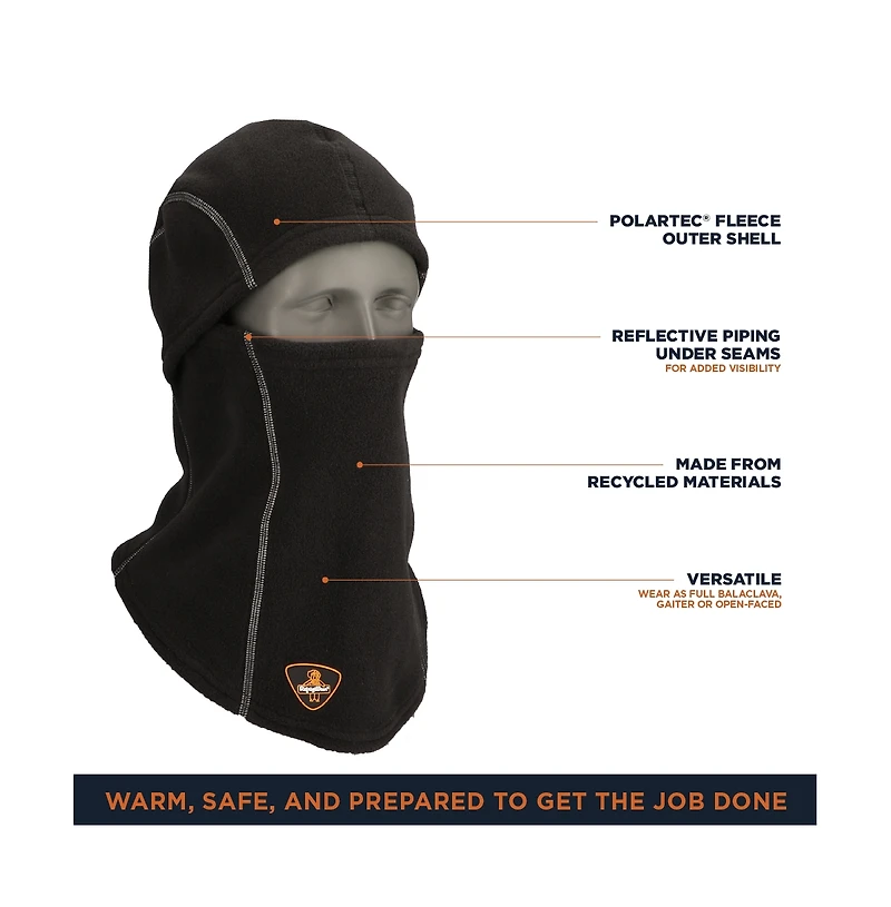 RefrigiWear Men's PolarForce Balaclava - Insulated, Windproof, Moisture-Wicking, Warm Winter Face Mask for Extreme Cold Weather