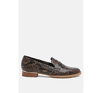 Womens Nadia Leather Penny Loafers