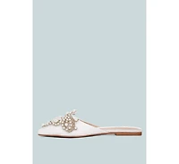 Astre Pearl Embellished Shimmer Mules