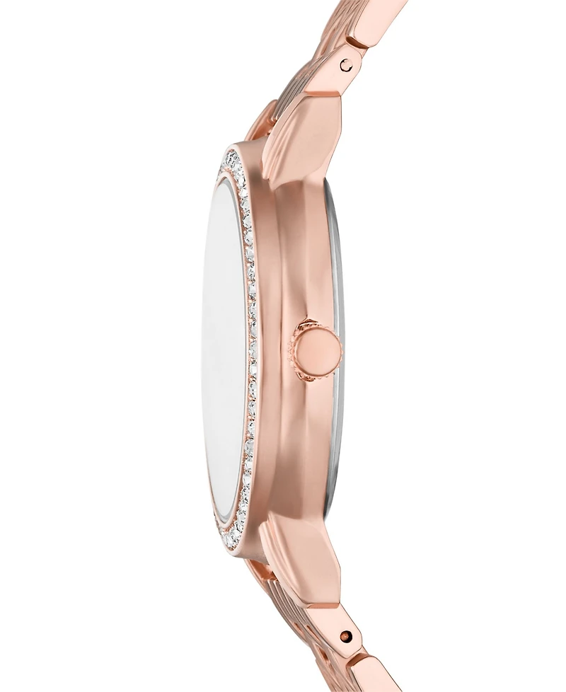 Folio Women's Three Hand Rose Gold-Tone Alloy Watch 35mm Gift Set