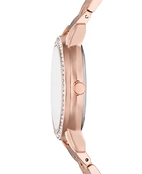 Folio Women's Three Hand Rose Gold-Tone Alloy Watch 35mm Gift Set