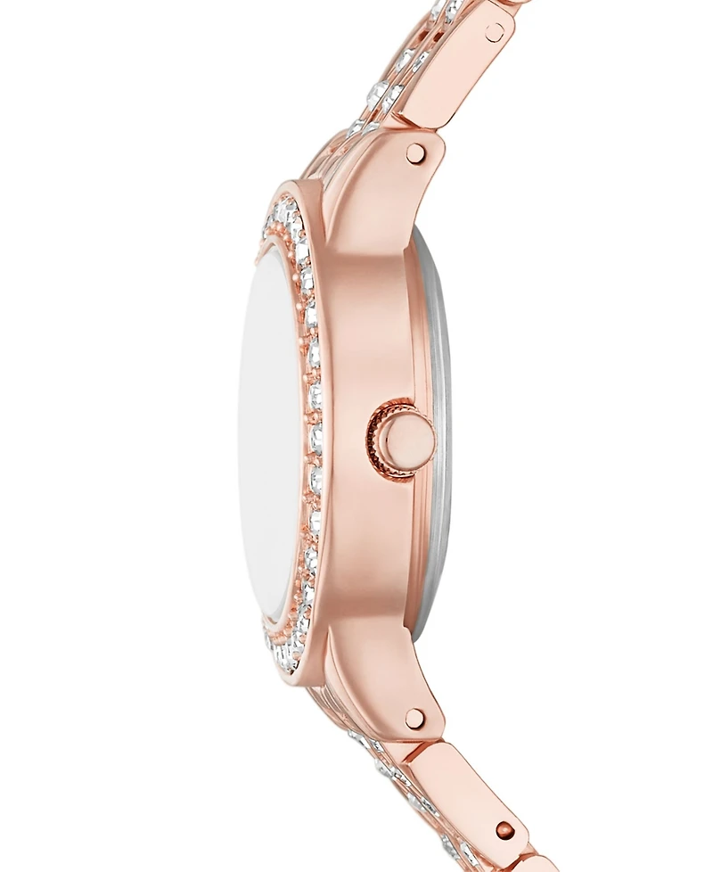 Folio Women's Three Hand Rose Gold-Tone Alloy Watch 27mm Gift Set