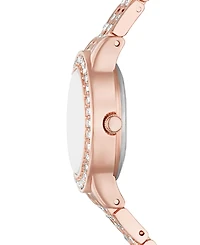 Folio Women's Three Hand Rose Gold-Tone Alloy Watch 27mm Gift Set