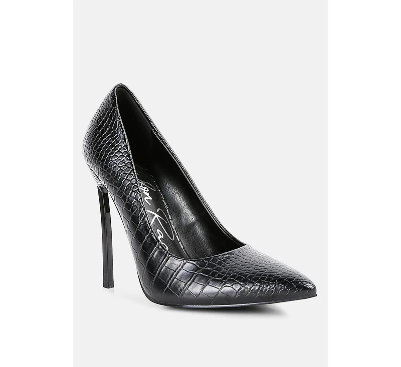 urchin croc high stiletto heel pumps