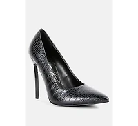 urchin croc high stiletto heel pumps
