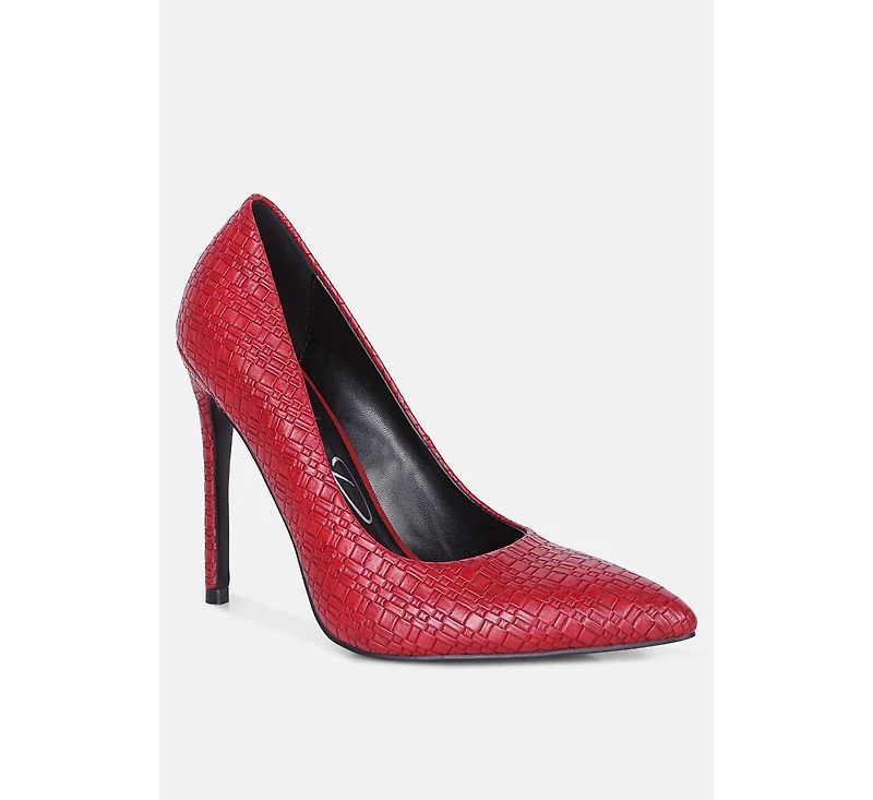 Brinkles Weave Pattern High Heel Pumps