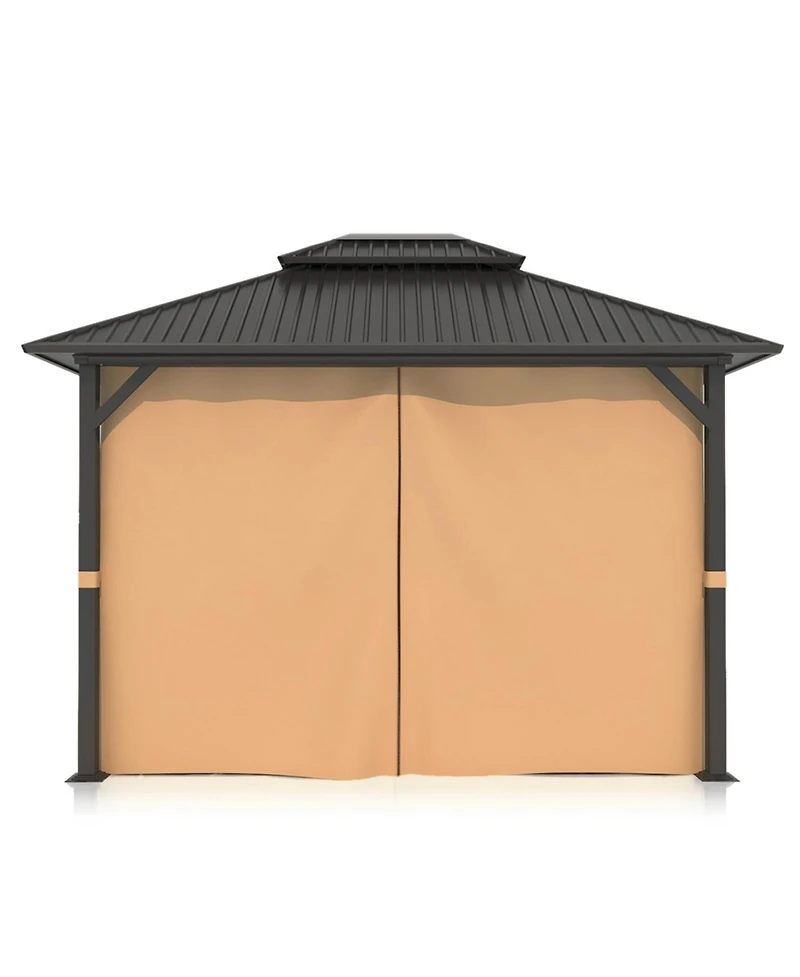 Aoodor 10' x 10' Gazebo Curtain Set Protecting Privacy Side Walls 4 Panels