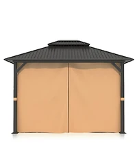 Aoodor 10' x 10' Gazebo Curtain Set Protecting Privacy Side Walls 4 Panels