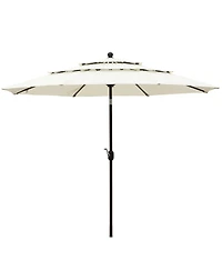 Aoodor Garden Market Umbrella - 10 Ft x 8.3 Outdoor Patio Round