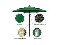 Aoodor Garden Market Umbrella - 10 Ft x 8.3 Ft Outdoor Patio Umbrella Round