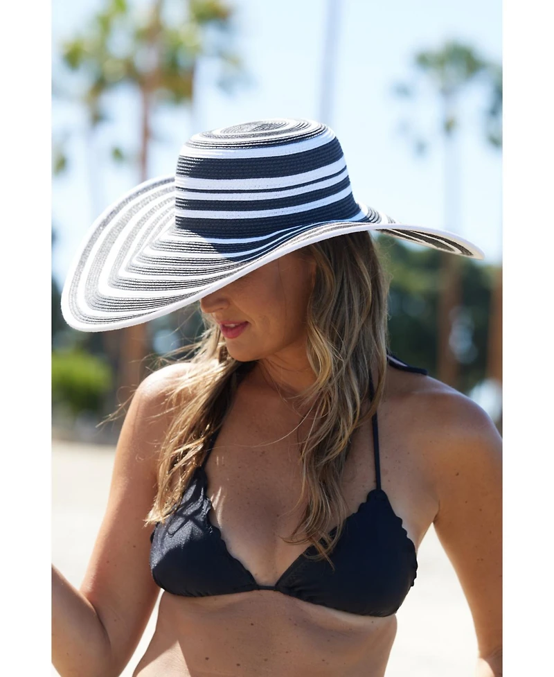 Peter Grimm Drew Extra Wide Brim Striped Hat