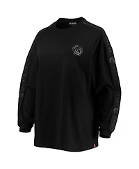 Women's The Wild Collective Black Chicago Fire Tri-Blend Long Sleeve T-shirt