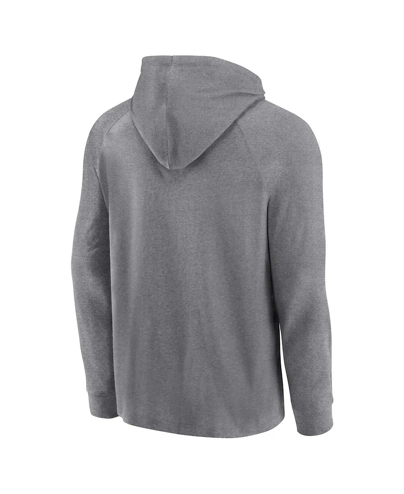 Men's Fanatics Gray Oakland Athletics No Time Off Raglan Pullover Hoodie