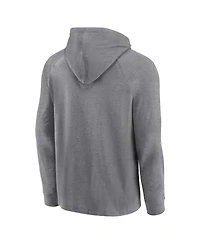 Men's Fanatics Gray Oakland Athletics No Time Off Raglan Pullover Hoodie