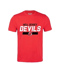 Men's LevelWear Jack Hughes Red New Jersey Devils Richmond Player Name and Number T-shirt