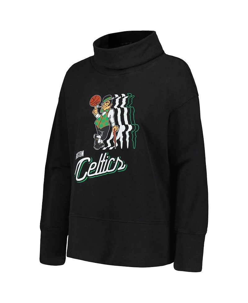 Women's LevelWear Black Boston Celtics Sunset Pullover Sweatshirt