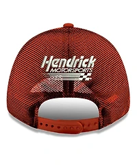 Men's New Era White, Scarlet Hendrick Motorsports Budweiser 9FORTY Adjustable Trucker Hat