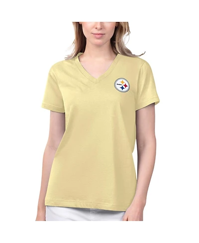 Women's Margaritaville Gold Pittsburgh Steelers Game Time V-Neck T-shirt