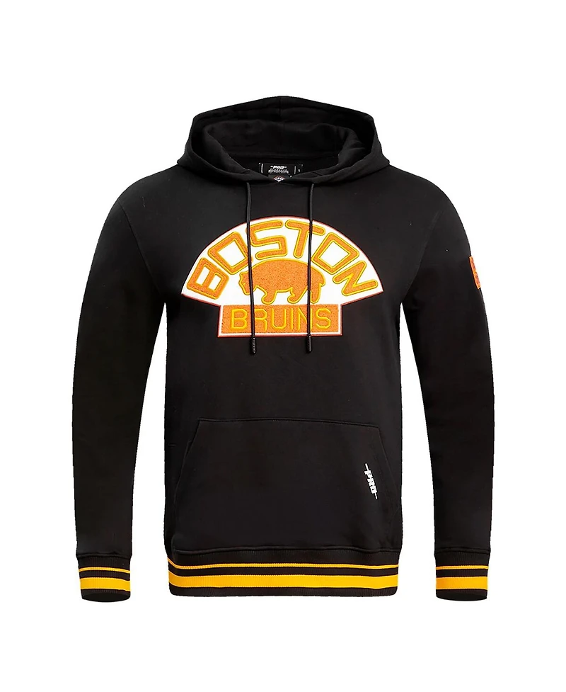 Men's Pro Standard Black Boston Bruins Retro Classic Fleece Pullover Hoodie