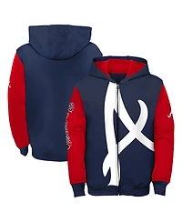 Toddler Boys and Girls Navy Atlanta Braves Postcard Full-Zip Hoodie