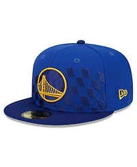 Men's New Era Royal Golden State Warriors 2024 Nba All-Star Game Rally Drive Checkerboard 59FIFTY Crown Fitted Hat