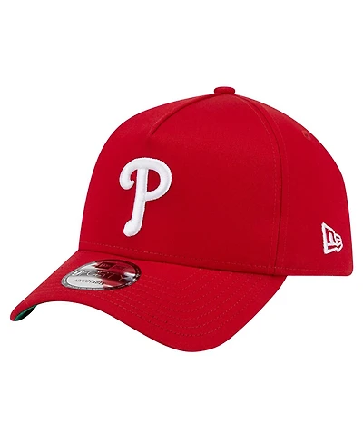 Men's New Era Red Philadelphia Phillies Team Color A-Frame 9FORTY Adjustable Hat