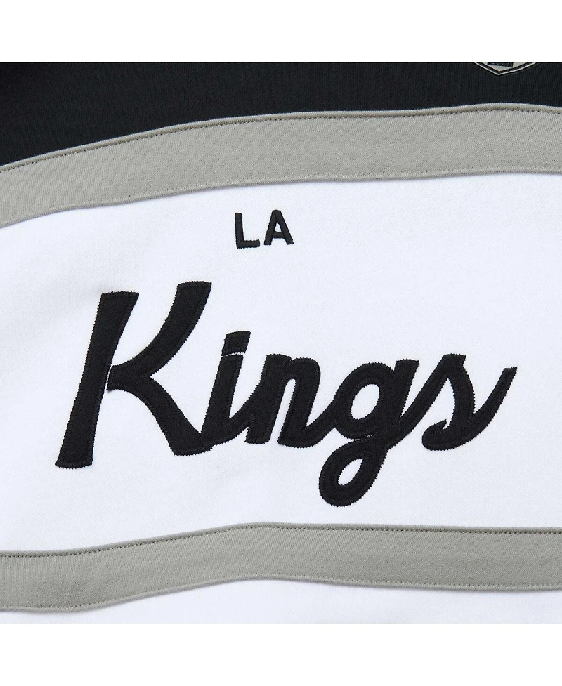 Men's Mitchell & Ness White, Black Los Angeles Kings Head Coach Pullover Hoodie