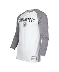 Men's Concepts Sport White, Charcoal Charlotte Fc Concord Henley Raglan Long Sleeve T-shirt