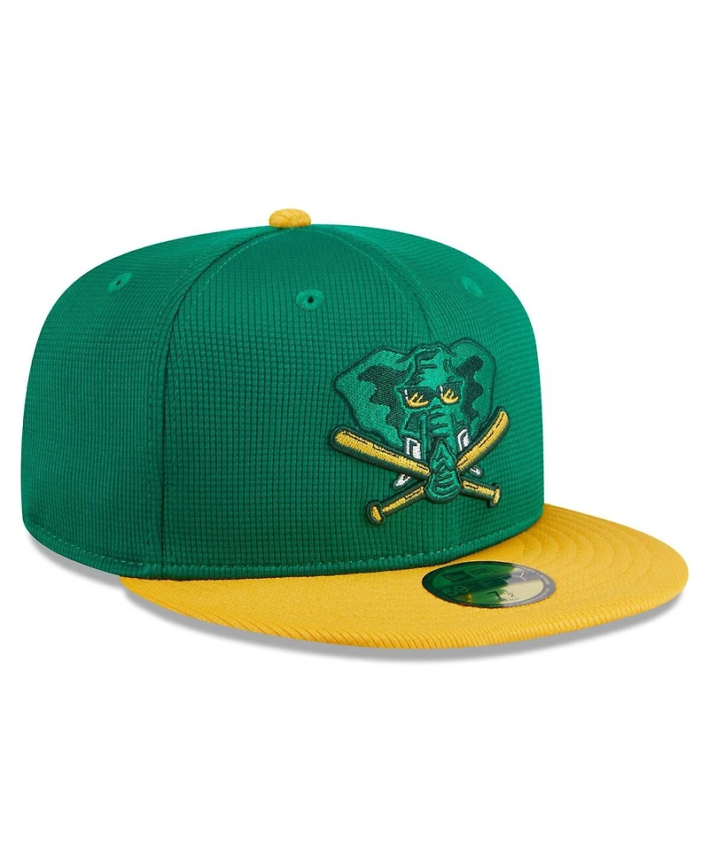 Men's New Era Kelly Green Oakland Athletics 2024 Batting Practice 59FIFTY Fitted Hat
