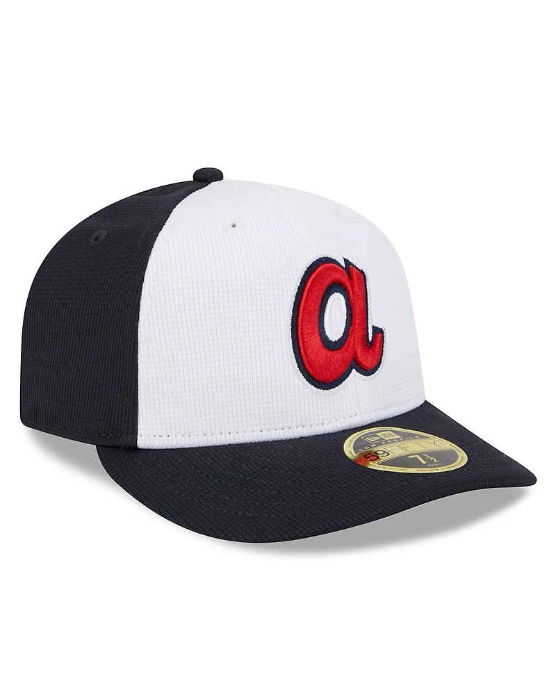 Men's New Era White Atlanta Braves 2024 Batting Practice Low Profile 59FIFTY Fitted Hat