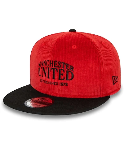 Men's New Era Red Manchester United Corduroy 9FIFTY Snapback Hat