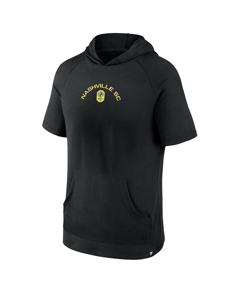 Men's Fanatics Black Nashville Sc Match Raglan Short Sleeve Pullover Hoodie