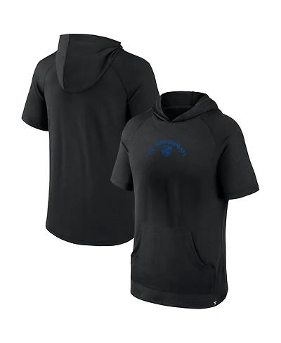 Men's Fanatics Black Fc Cincinnati Match Raglan Short Sleeve Pullover Hoodie