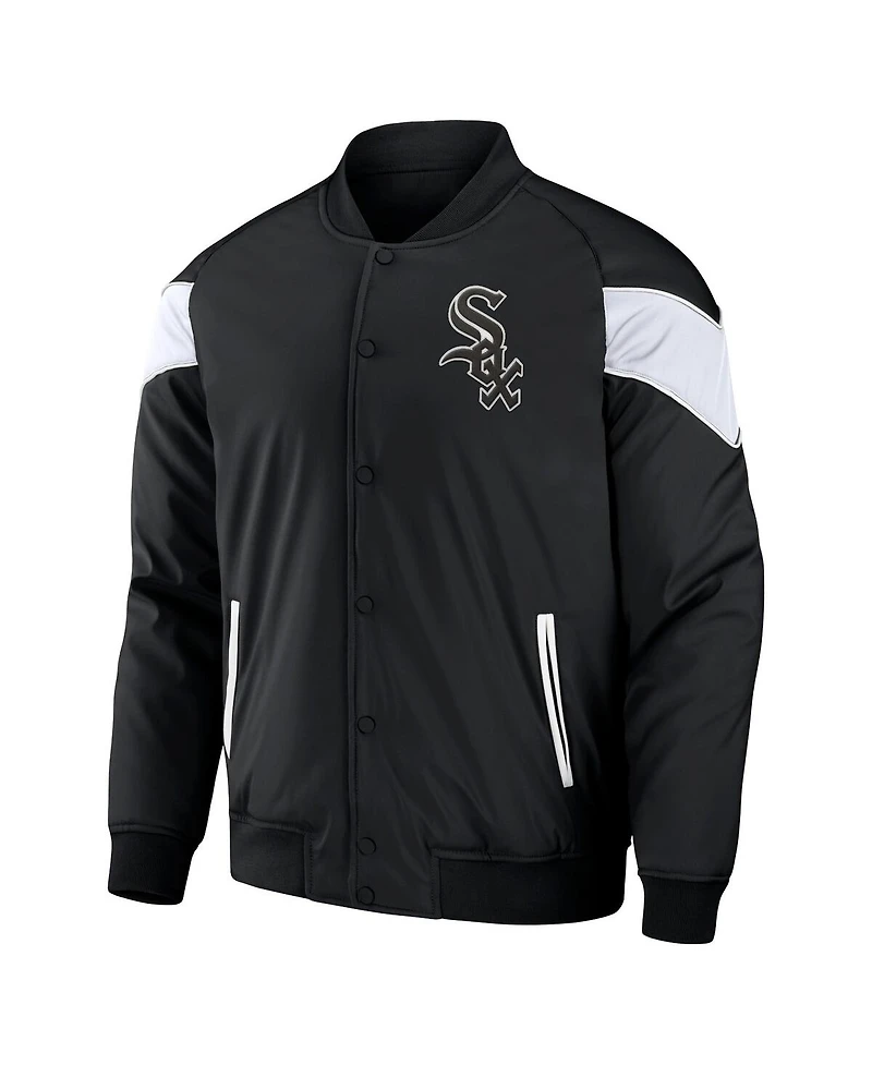 Men's Darius Rucker Collection By Fanatics Black Chicago White Sox Baseball Raglan Full-Snap Jacket