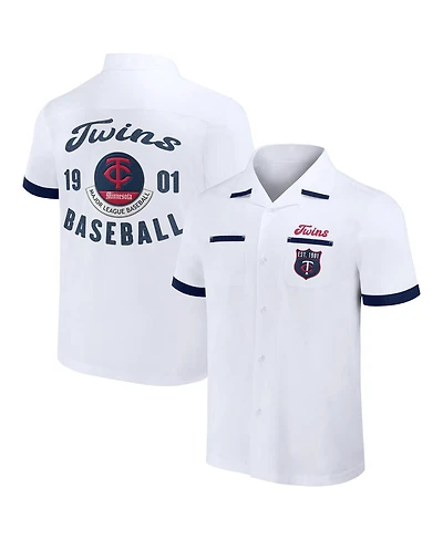 Men's Darius Rucker Collection By Fanatics White Minnesota Twins Bowling Button-Up Shirt