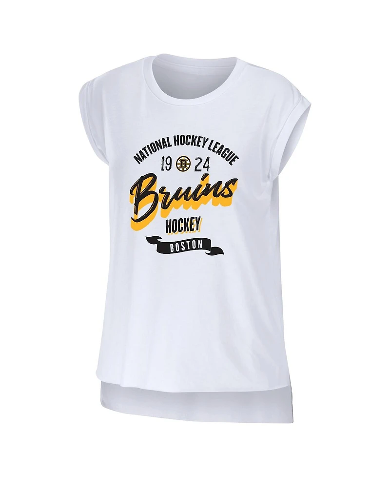 Women's Wear by Erin Andrews White Boston Bruins Domestic Tank Top