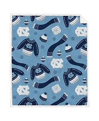 Pegasus North Carolina Tar Heels 60" x 70" Ugly Sweater Flannel Fleece Sherpa Blanket