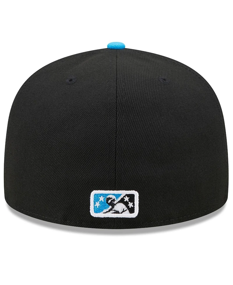Men's New Era Black, Light Blue Beloit Sky Carp Marvel x Minor League 59FIFTY Fitted Hat