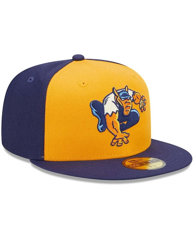 Men's New Era Gold, Navy Montgomery Biscuits Marvel x Minor League 59FIFTY Fitted Hat