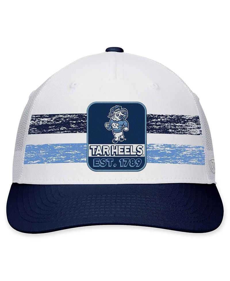 Men's Top of the World White, Navy North Carolina Tar Heels Retro Fade Snapback Hat
