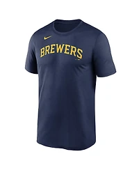 Men's Nike Navy Milwaukee Brewers New Legend Wordmark T-shirt