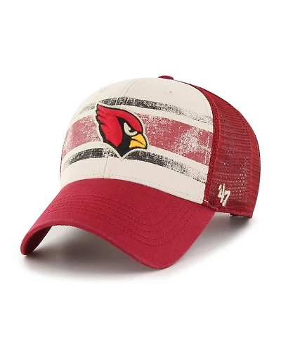 Men's '47 Brand Cream Distressed Arizona Cardinals Breakout Mvp Trucker Adjustable Hat