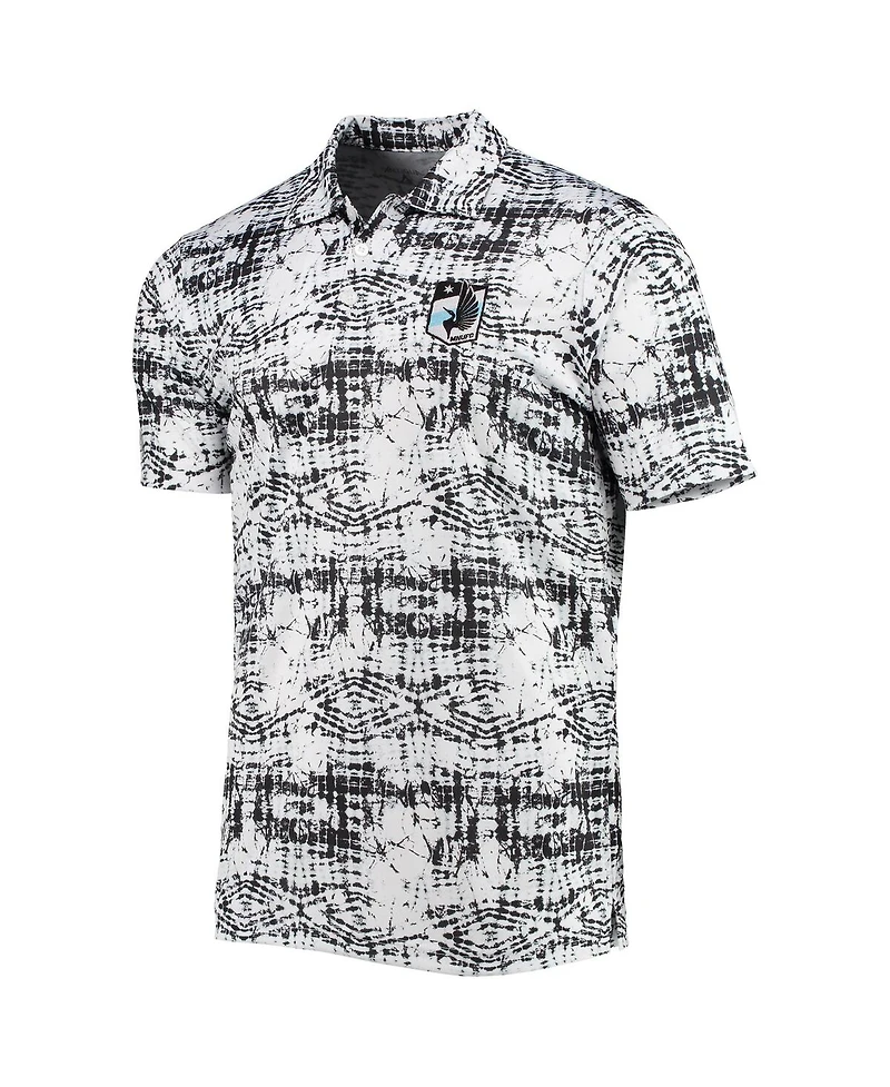 Men's Antigua Black Minnesota United Fc Vivid Polo Shirt