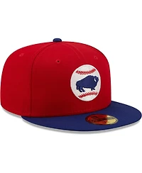Men's New Era Red Buffalo Bisons Authentic Collection 59FIFTY Fitted Hat