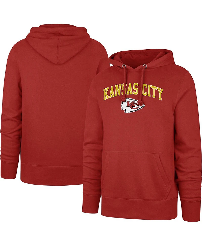 Men's '47 Brand Red Kansas City Chiefs Arch Game Headline Pullover Hoodie