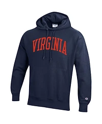 Men's Champion Navy Virginia Cavaliers Team Arch Reverse Weave Pullover Hoodie