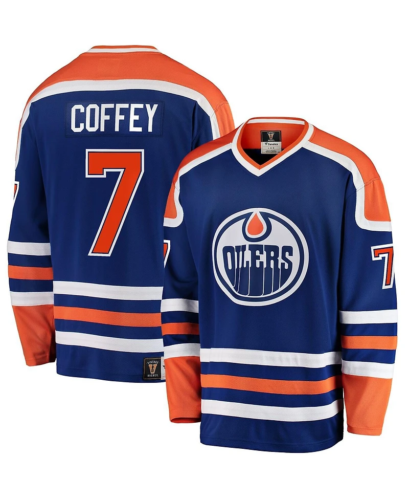 Men's Fanatics Paul Coffey Blue Edmonton Oilers Premier Breakaway Retired Player Jersey