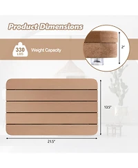21.5" x 13.5" Bath Mat Waterproof Hips Spa Shower with Non Slip Foot Pads