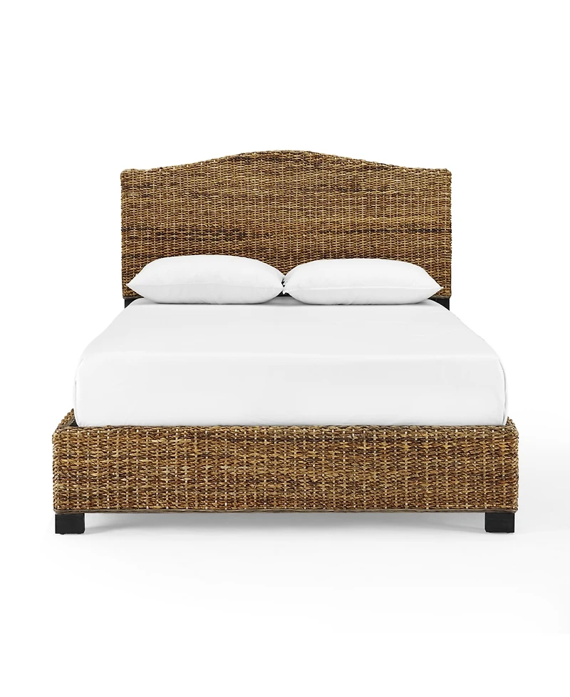 Crosley Serena King Banana Leaf Rattan Bed