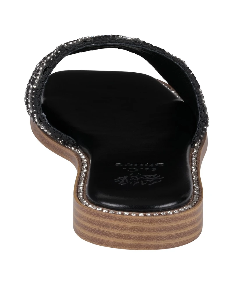 Gc Shoes Women's Shani Embellished Slide Flat Sandals